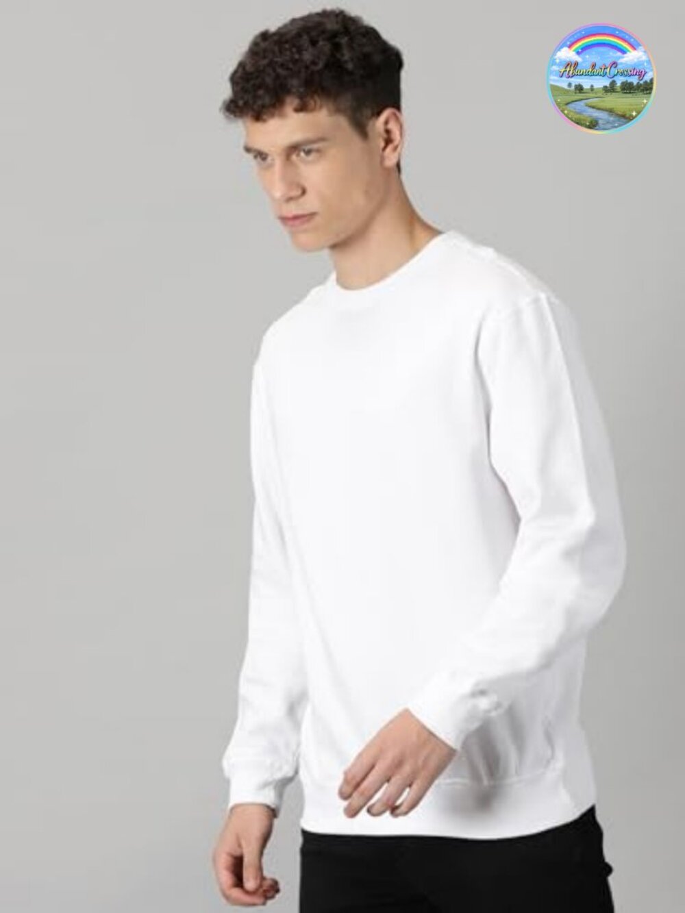 Men's 100% Cotton Crewneck Sweatshirt Heavyweight Pullover Warm